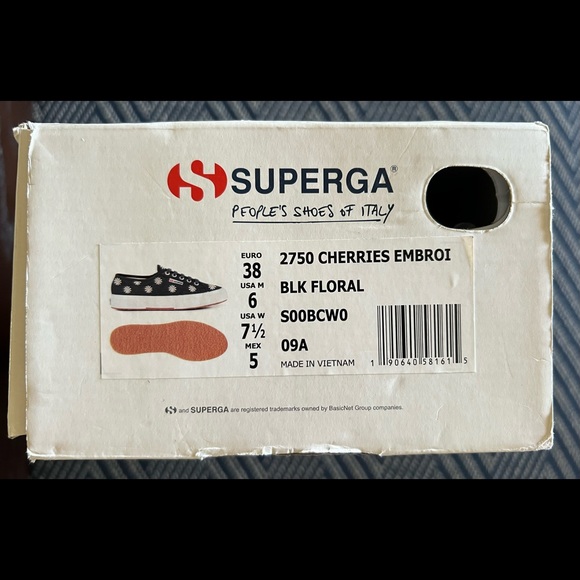 Superga Black Floral Tennis Shoes - Picture 5 of 6